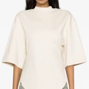 The Attico Cream Short Sleeve Top